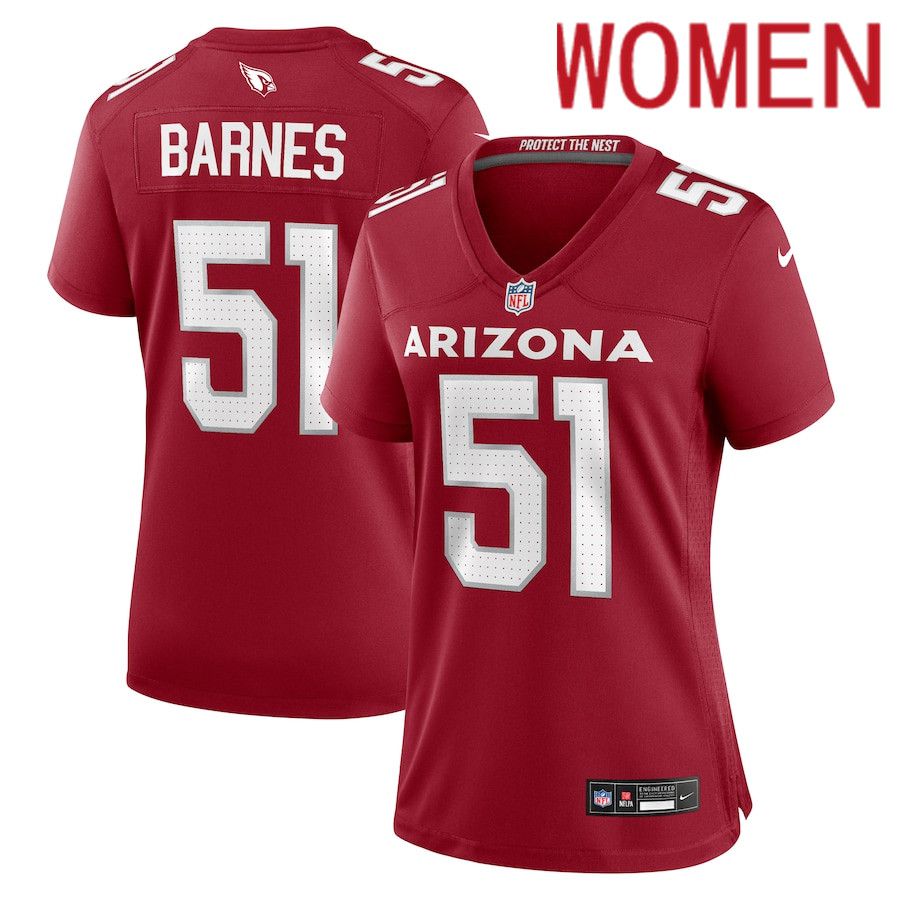 Women Arizona Cardinals #51 Krys Barnes Nike Cardinal Team Game NFL Jersey->->